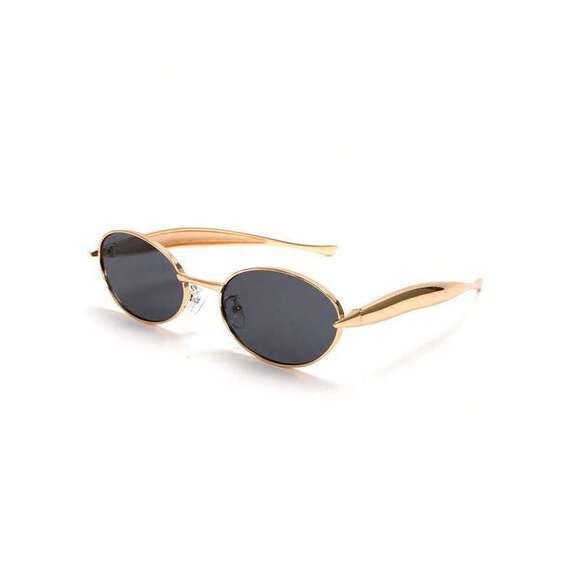Metal Small Oval Frame Retro Double Bridge Glasses